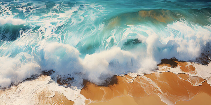 Minimalist ocean wave texture background. ai generative
