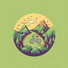 World bicycle day hand drawn flat illustration concept illustration, flat vector art, flat icon AI Generated