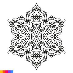 Mandala Art for Coloring Book. Clean Decorative round ornament. Oriental pattern, Vector illustration Coloring book page. Circular pattern in form of mandala for Henna, Mehndi, tattoo, decoration.