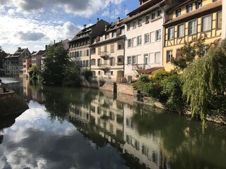 Fototapeta na wymiar The beautiful old town of Strasbourg in France