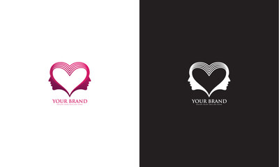 Beautiful woman love logo, vector graphic design