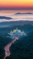 Wat Pa Phu Kon, Thailand Original realistic picture.generative ai - obrazy, fototapety, plakaty