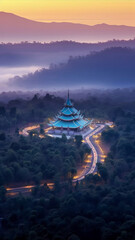 Wat Pa Phu Kon, Thailand Original realistic picture.generative ai - obrazy, fototapety, plakaty