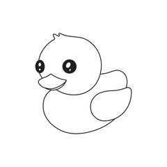 Hand drawn cartoon Vector illustration rubber duck icon in doodle style