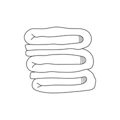 Hand drawn cartoon Vector illustration stock of towels icon in doodle style