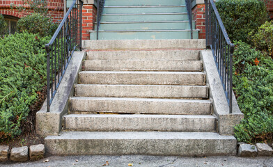 staircase, bathed in soft sunlight, symbolizing progress, aspiration, and the journey towards a brighter future