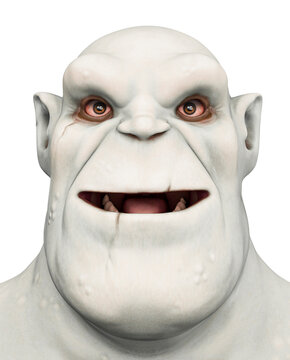 green orc cartoon is happy