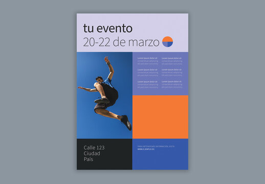 Dise&ntilde;o de folleto geom&eacute;trico para eventos