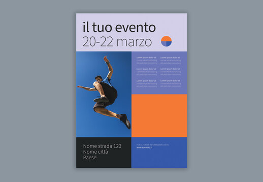 Layout volantino evento geometrico