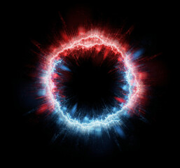 Red And Blue circle lightning, abstract electrical element