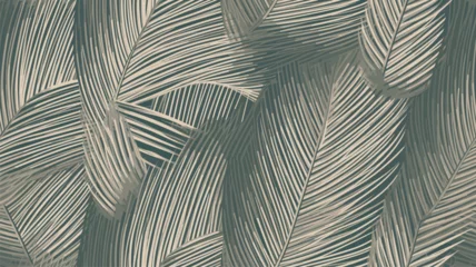 Foto op Canvas Luxury seamless pattern with palm leaves. Modern stylish floral background. © Tania
