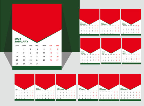 Celendar design 2024 , Celendar design,Desk clender design golden color colorful 