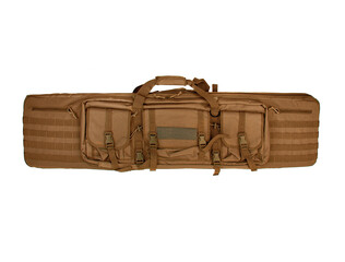 Soft brown weapon case with extra pockets. Bag for storing and transporting weapons. Isolate on a...