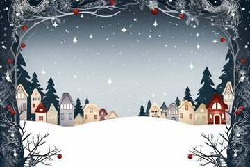 Fototapeta premium Christmas card template copy space for text. Invitation or greetings card template background