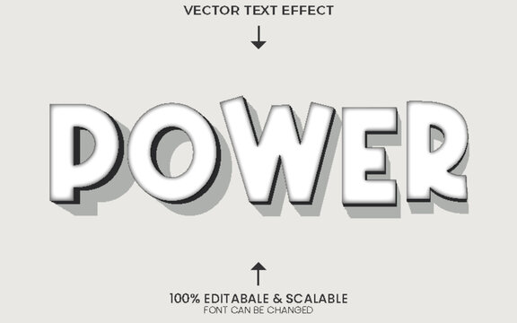 power 3d text effect and editable text effect Free Vector image background