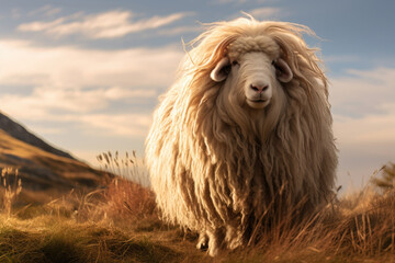 Long-haired sheep in the wild