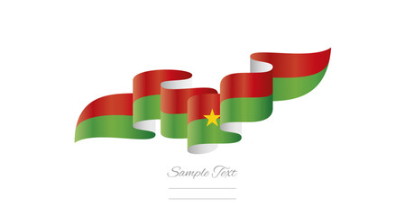 Burkina Faso red green wavy flag ribbon concept design template. Premium Burkinabe flag vector illustration design on isolated white background