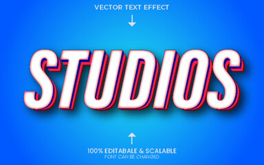 3d studios editable text effect template easy to edit font and color  Vector  image