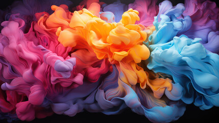 Obraz premium multicolored painting, rainbow splash, A vibrant eruption of colorful color, Generative ai