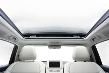 Deurstickers Panoramic glass car sun roof isolated on a transparent background, Generative Ai © rzrstudio