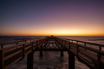 Sea bridge during wonderful sunset