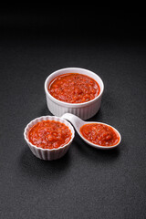 Delicious red Napoletana sauce with onions, salt, spices and herbs