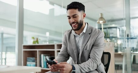 Business man, phone and fist celebration for profit, bonus or success on stock market, app or crypto. Trader, entrepreneur and winner on smartphone for investment, lotto or promotion in office