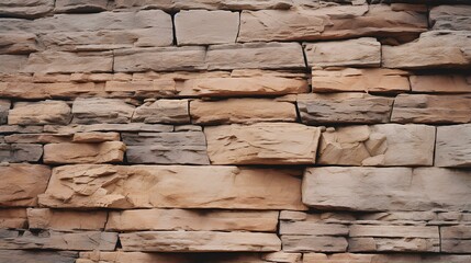 Close-up of Sandstone Wall. architectural styles of desert areas. generative AI