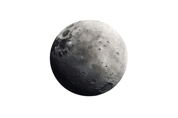 Lunar orbiter photography isolated on a transparent background, Generative Ai