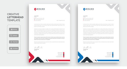 Clean and professional corporate company business letterhead design template, unique pad design template. © Graphic_Era