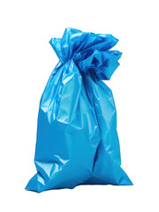 Blue trash bag, Transparent background
