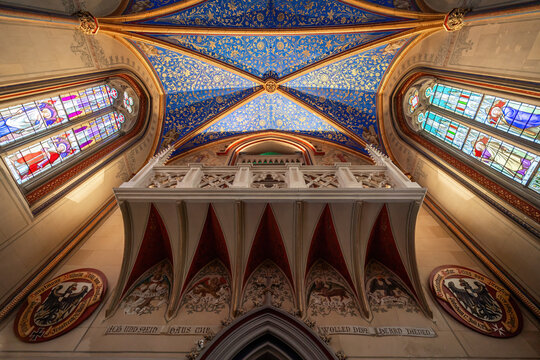 Ceiling and Balcony at Christ Chapel - Protestant Chapel at Hohenzollern Castle - Germany