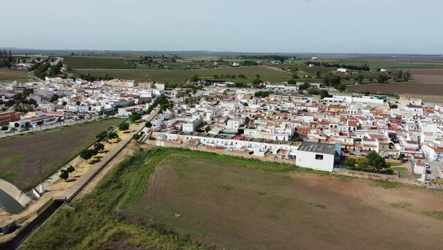 Aerial videos of El Palmar de Troya, an Andalusian town located in the province of Seville.