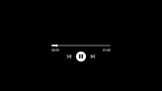 Video progress timeline bar, Multimedia player template, Audio music timeline bar moving with track