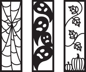 Halloween bookmark laser cut bundle, paper cut, 6in