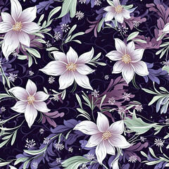 Vintage aesthetic flower pattern AI Generated