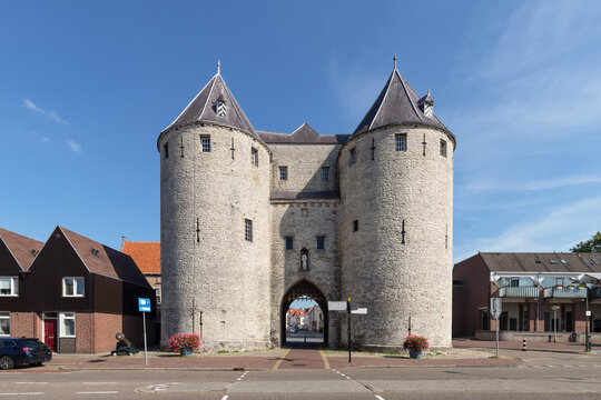 14 century city gate - Prison gate also called Lievevrouwepoort, in the city of Bergen op Zoom in North Brabant.