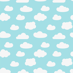 Clouds seamless pattern. Flat design