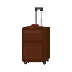 leather brown suitcase on white background travel business travel