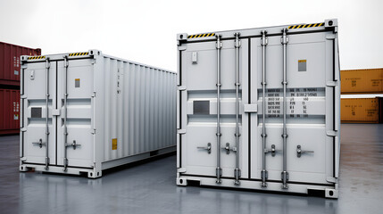 Transportation Logistics of international container cargo shipping and cargo plane in container yard