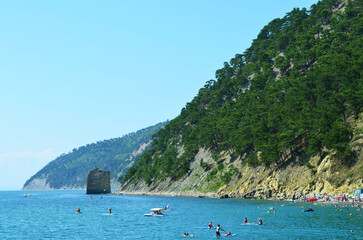 view of the Parus rock (Black Sea coast)