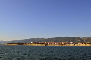 view of the sea from the port