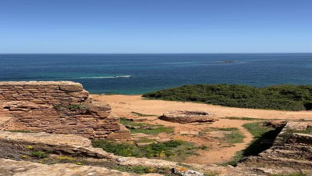 Panoramic view of the Roman ruins in Tipasa, Algeria
