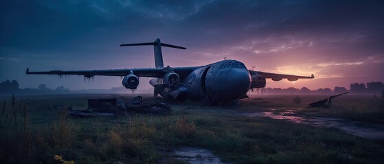 big war plane military post apocalypse landscape war game wallpaper photo art illustration rust - Powered by Adobe