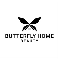 Vector Logo of Monarch Butterfly and Home icon.