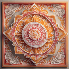 decorative indian traditional ornament on a white backgrounddecorative indian traditional ornament on a white backgroundmandala with decora AI generated