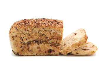 Freshly baked craft bread with cereals.