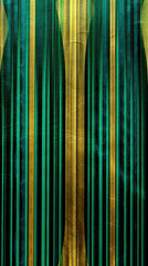 Stripes of emerald and gold, abstract art pattern adorable frog prince AI Generated