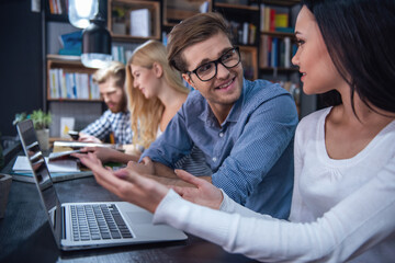 Young people in the library