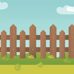 Fototapeta premium Simple cartoon fence illustration